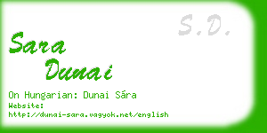 sara dunai business card
